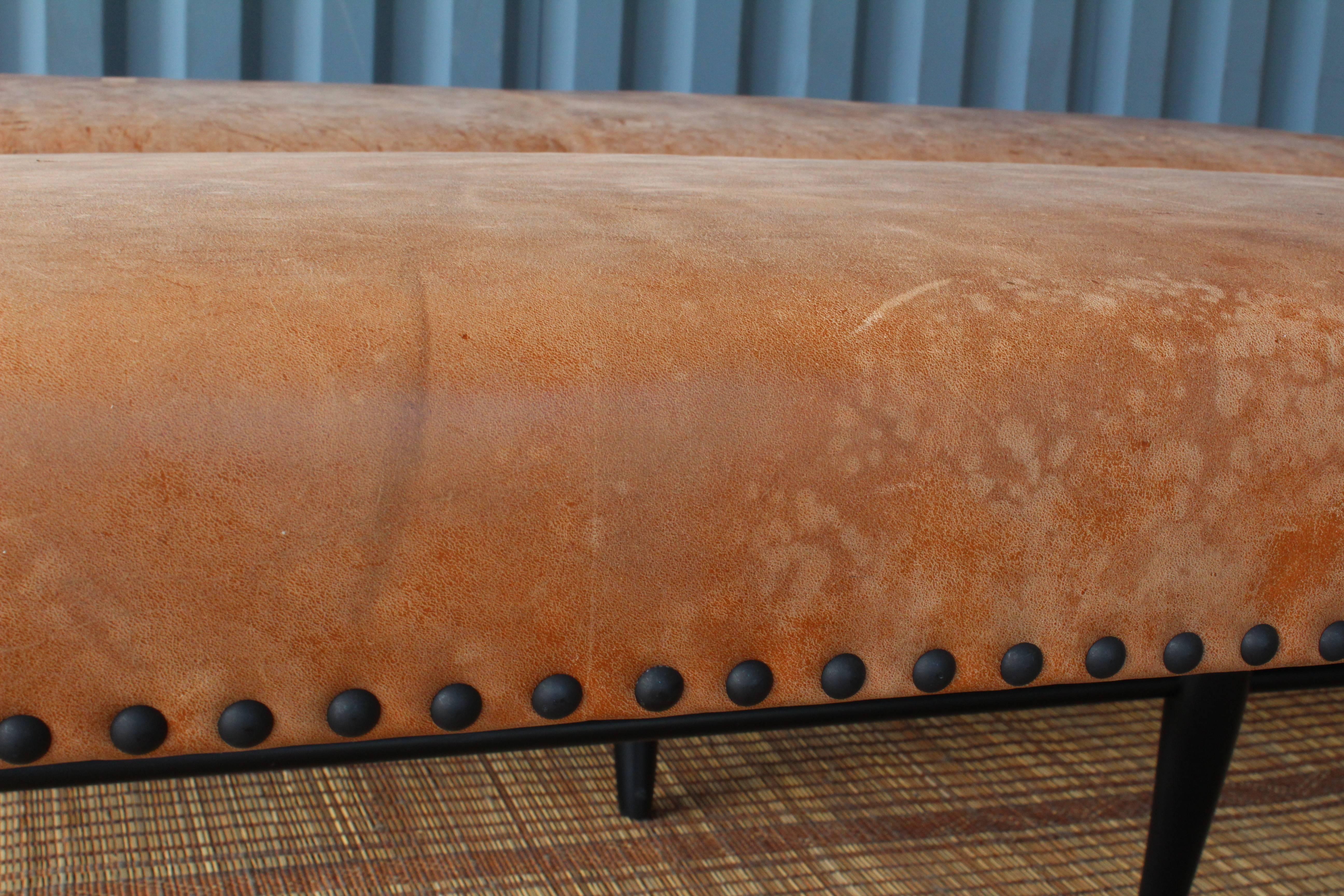 Croft Bench Upholstered in Vintage Leather 8