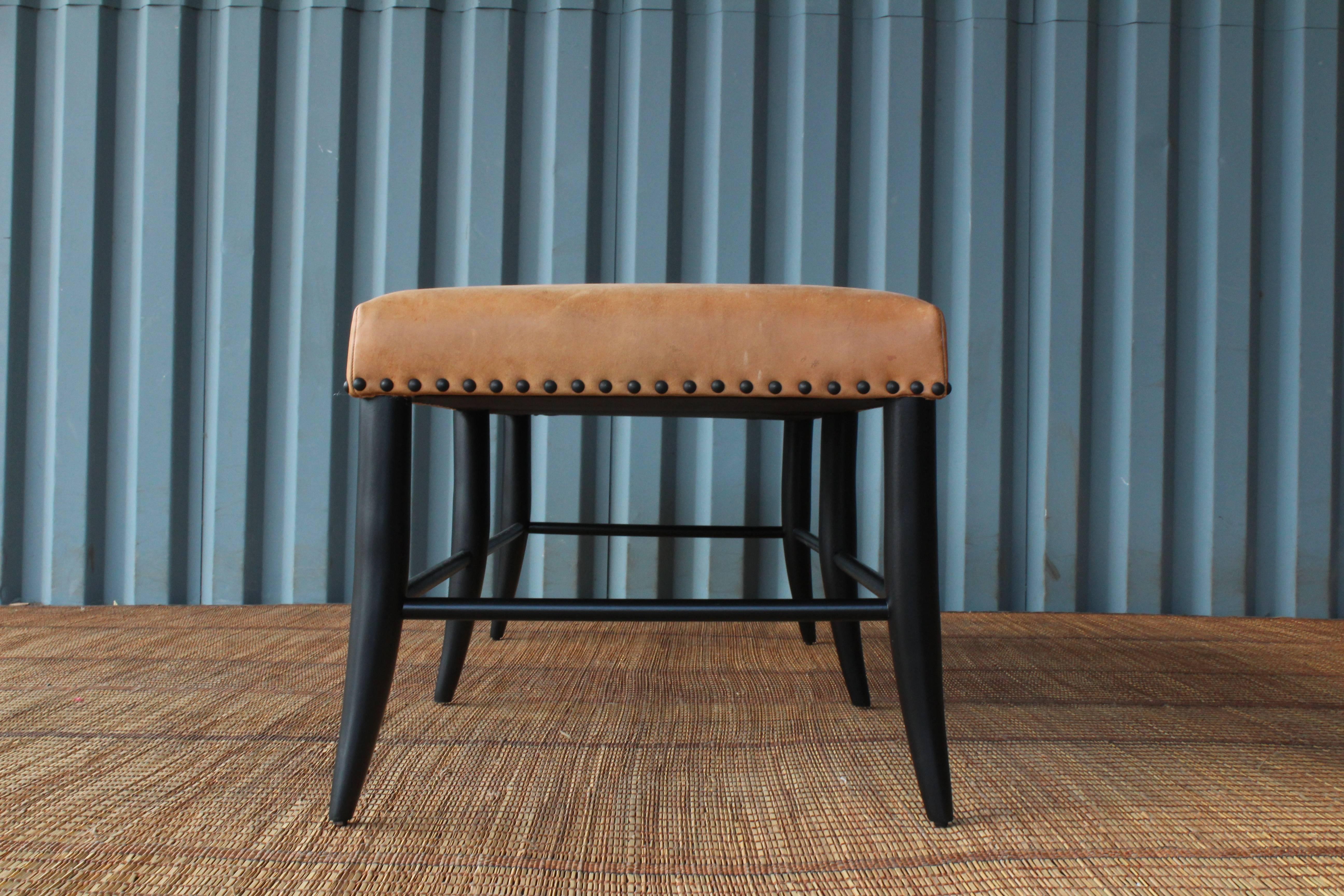 American Croft Bench Upholstered in Vintage Leather