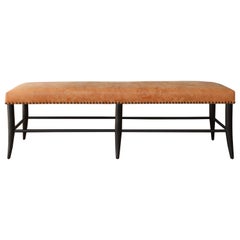 Croft Bench Upholstered in Used Leather