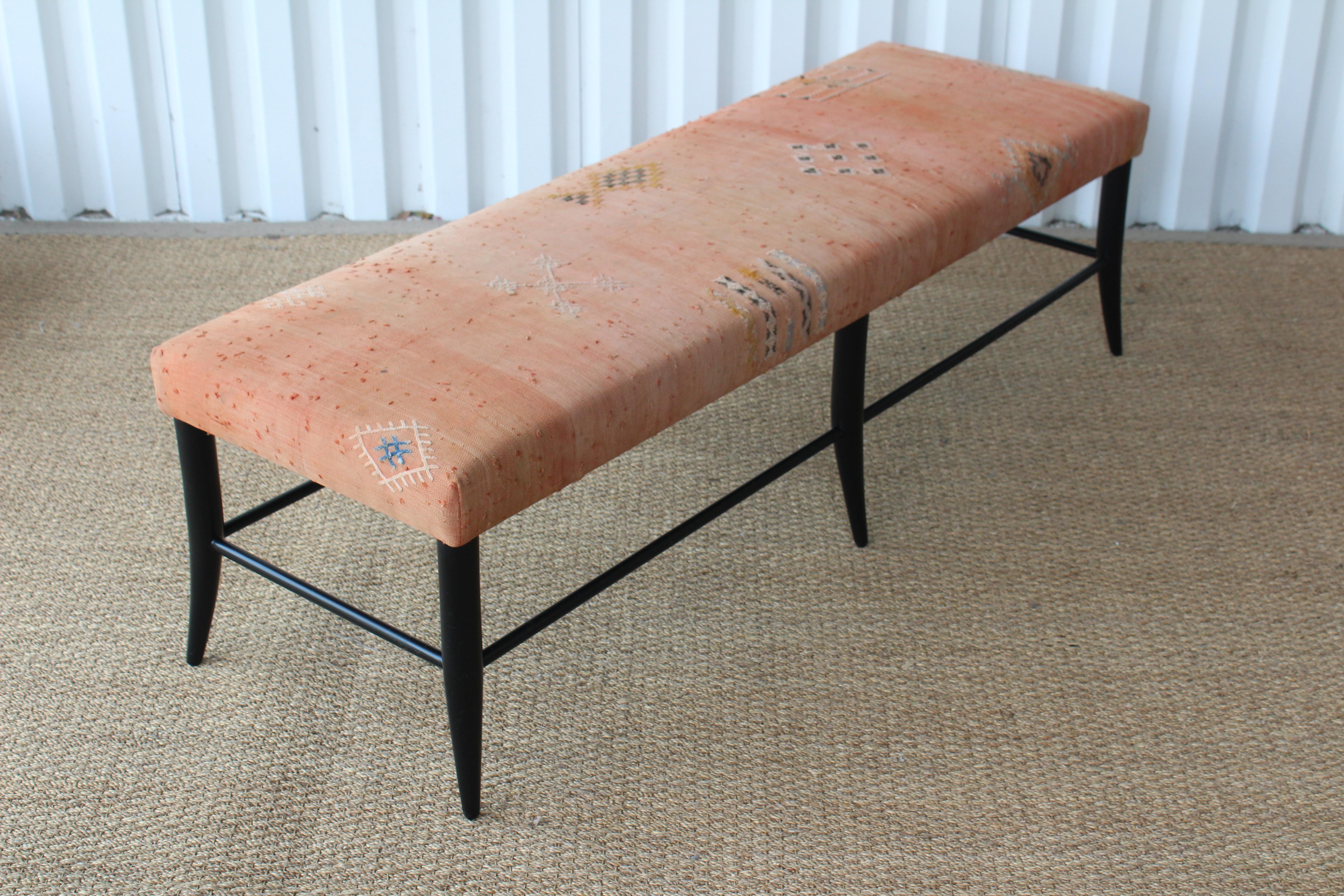 Contemporary Croft Bench Uphpolstered in Vintage Textile