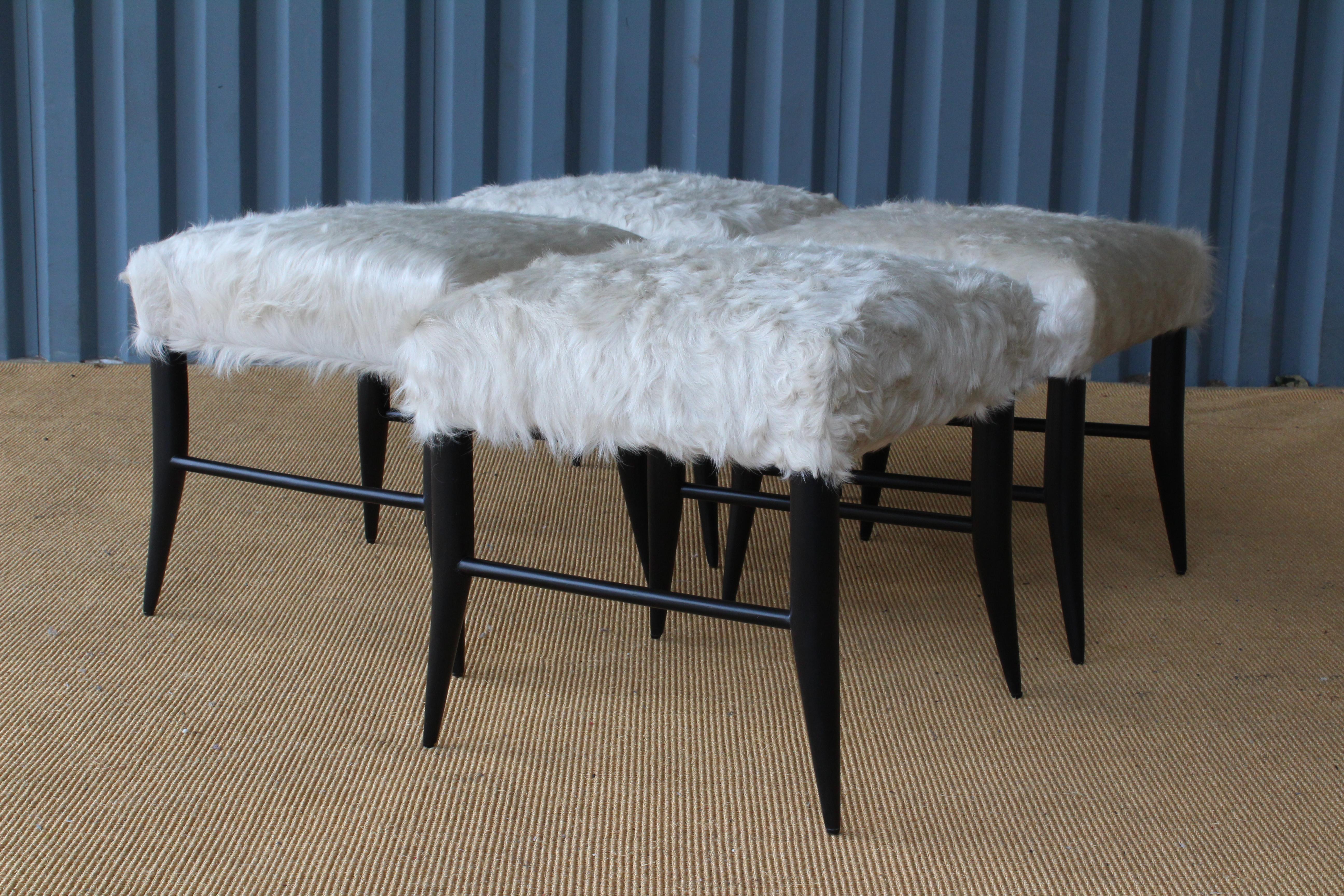 American Croft Stool in Cowhide by Hollywood at Home. Two Available.