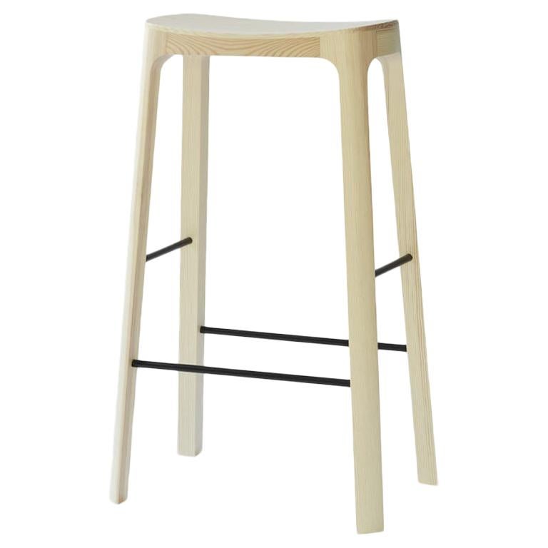 Crofton Bar Stool with Natural Pine Wood Frame by Daniel Schofield