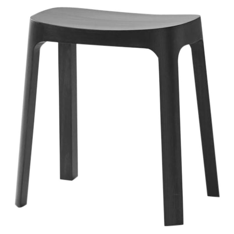 Crofton Stool with Black Stained Pinewood Frame by Daniel Schofield For Sale