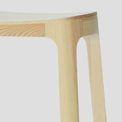 Crofton Stool with Natural Pine Wood Frame by Daniel Schofield