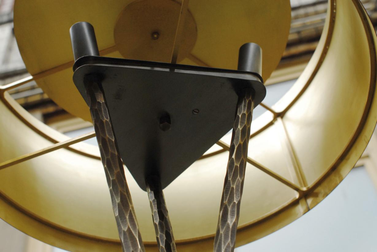 German Croisette Brass Floor Lamp, Signed by Stefan Leo