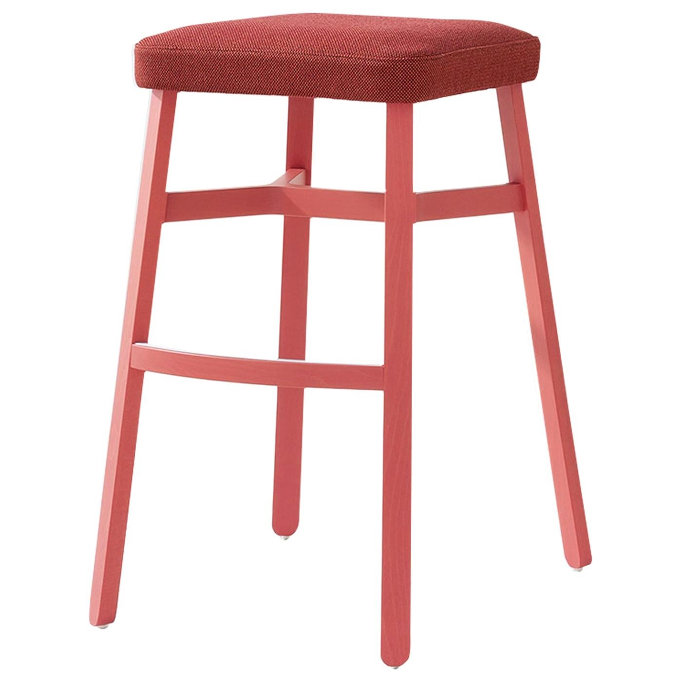 Croissant 578 Red Stool by Emilio Nanni
