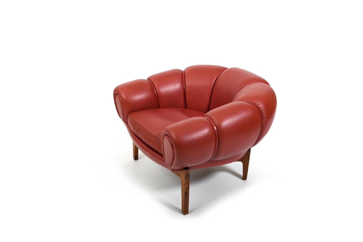 Croissant“ Easychair by Illum Wikkelsø for Holger Christiansen, 1950s In Good Condition For Sale In Handewitt, DE