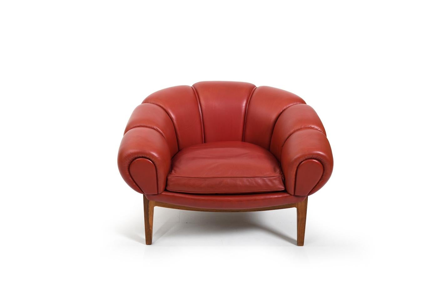 Croissant“ Easychair by Illum Wikkelsø for Holger Christiansen, 1950s For Sale 2