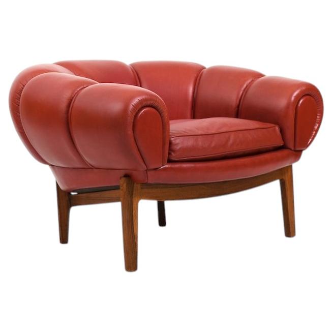 Croissant“ Easychair by Illum Wikkelsø for Holger Christiansen, 1950s For Sale