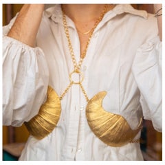 Croissant Harness in 22k Gold Plated Bronze by SOPHIE SIMONE DESIGNS