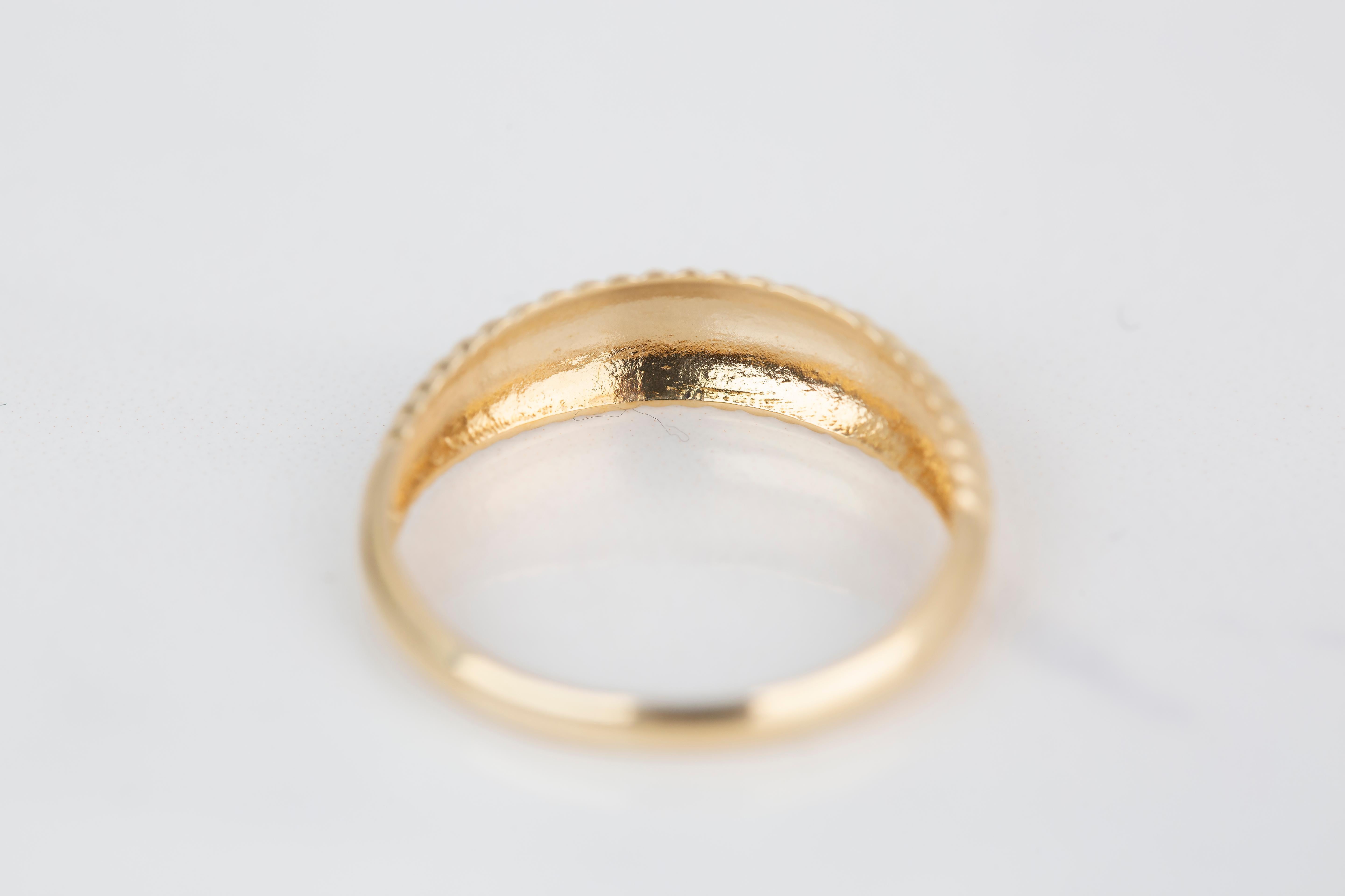For Sale:  Croissant Ring, Dome Croissant Ring, 14K Gold Croissant Ring 4