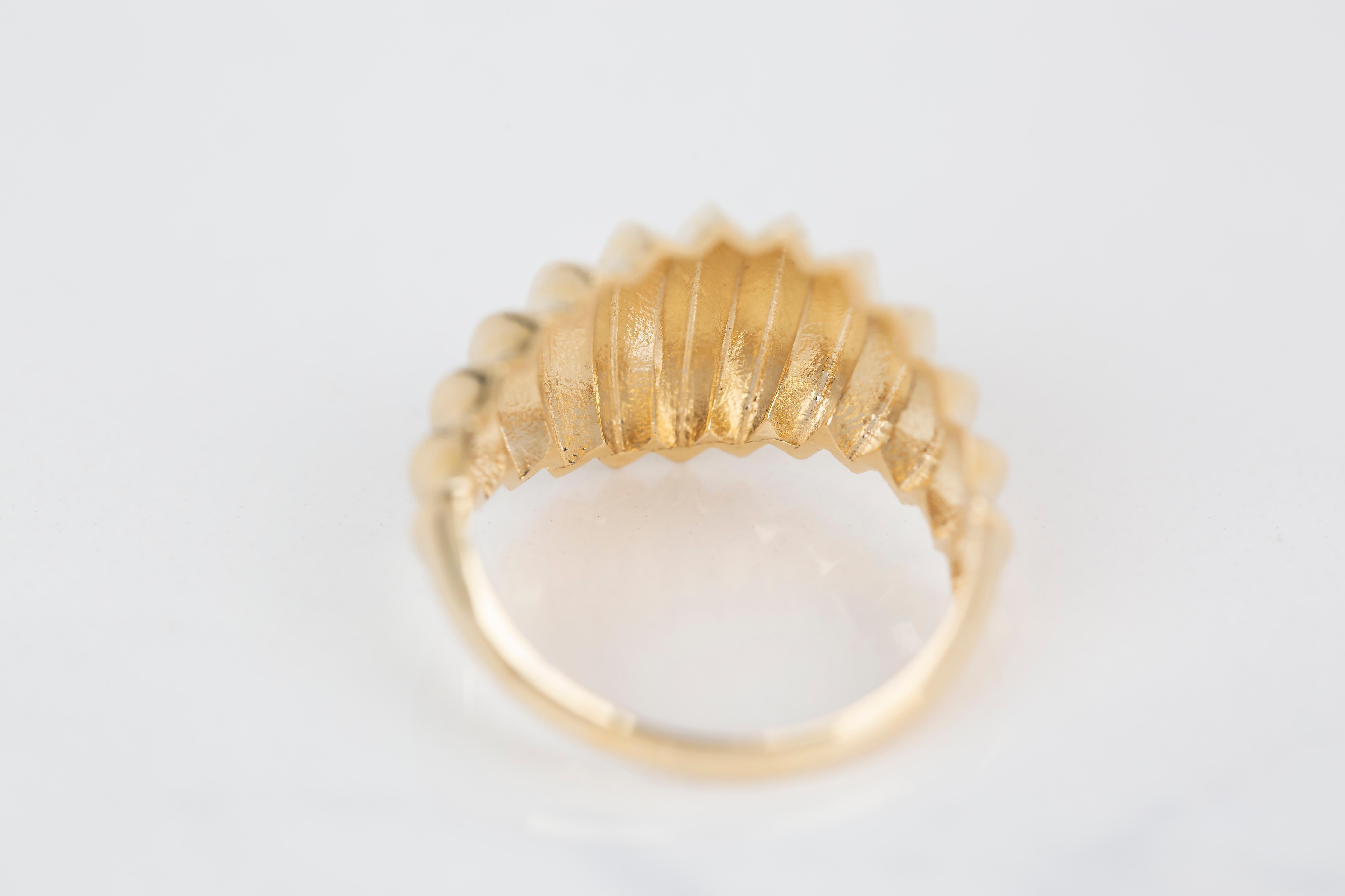 For Sale:  Croissant Ring, Dome Croissant Ring, 14K Gold Croissant Ring 6