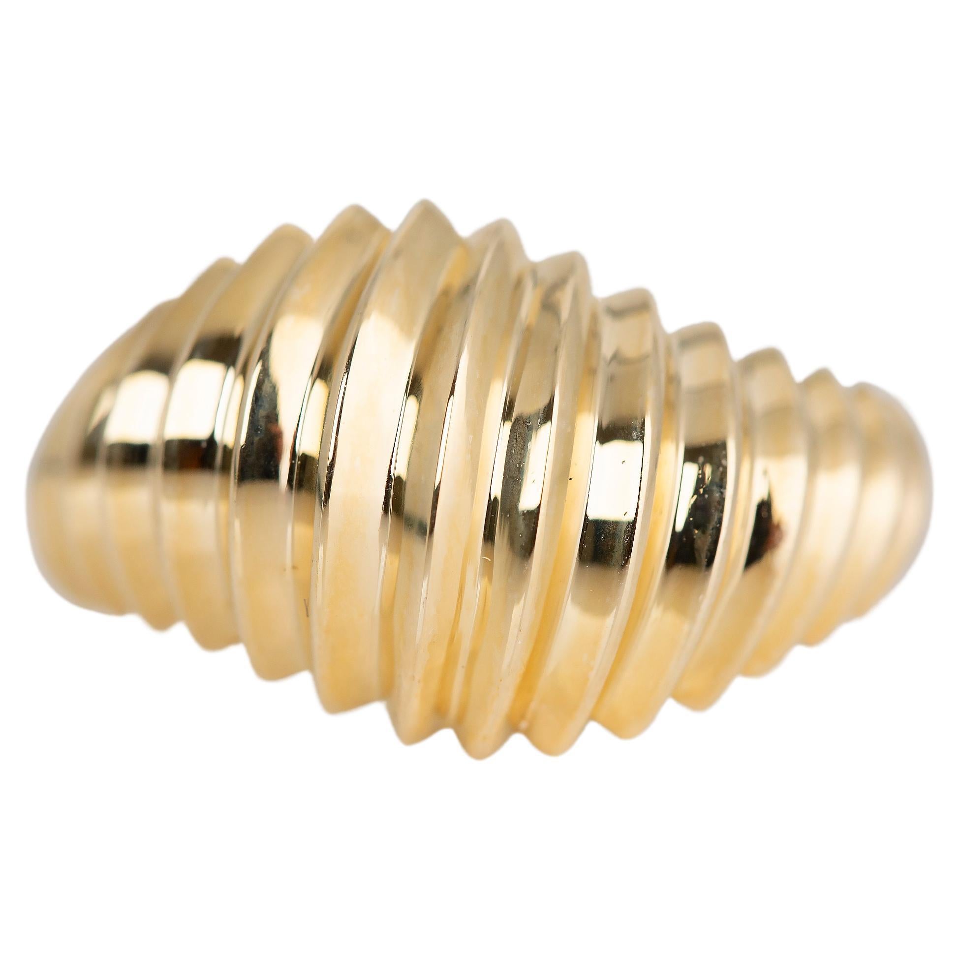 Croissant Ring, Kuppel Croissant Ring, 14K Gold Croissant Ring