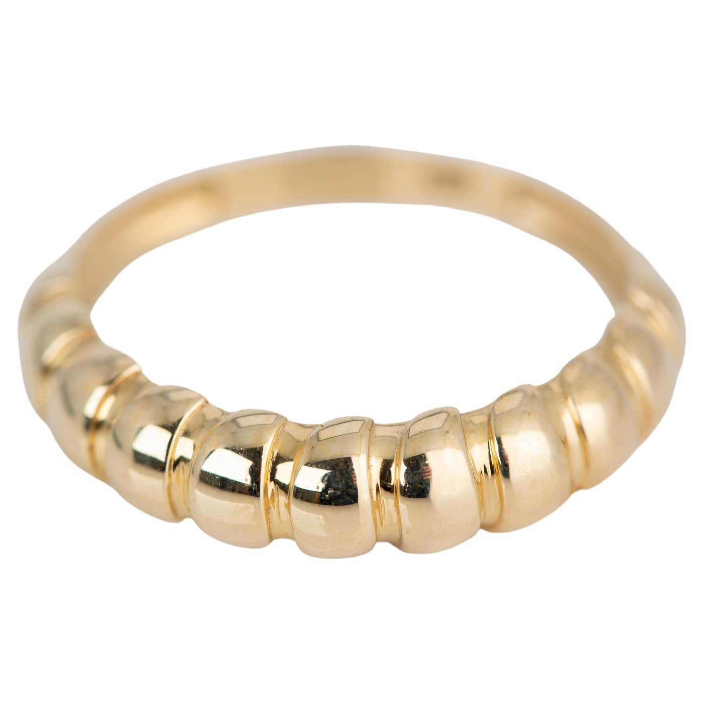 Churion Ring Customizable Croissant Ring, Dome Croissant Ring, 14K Gold Croissant ...