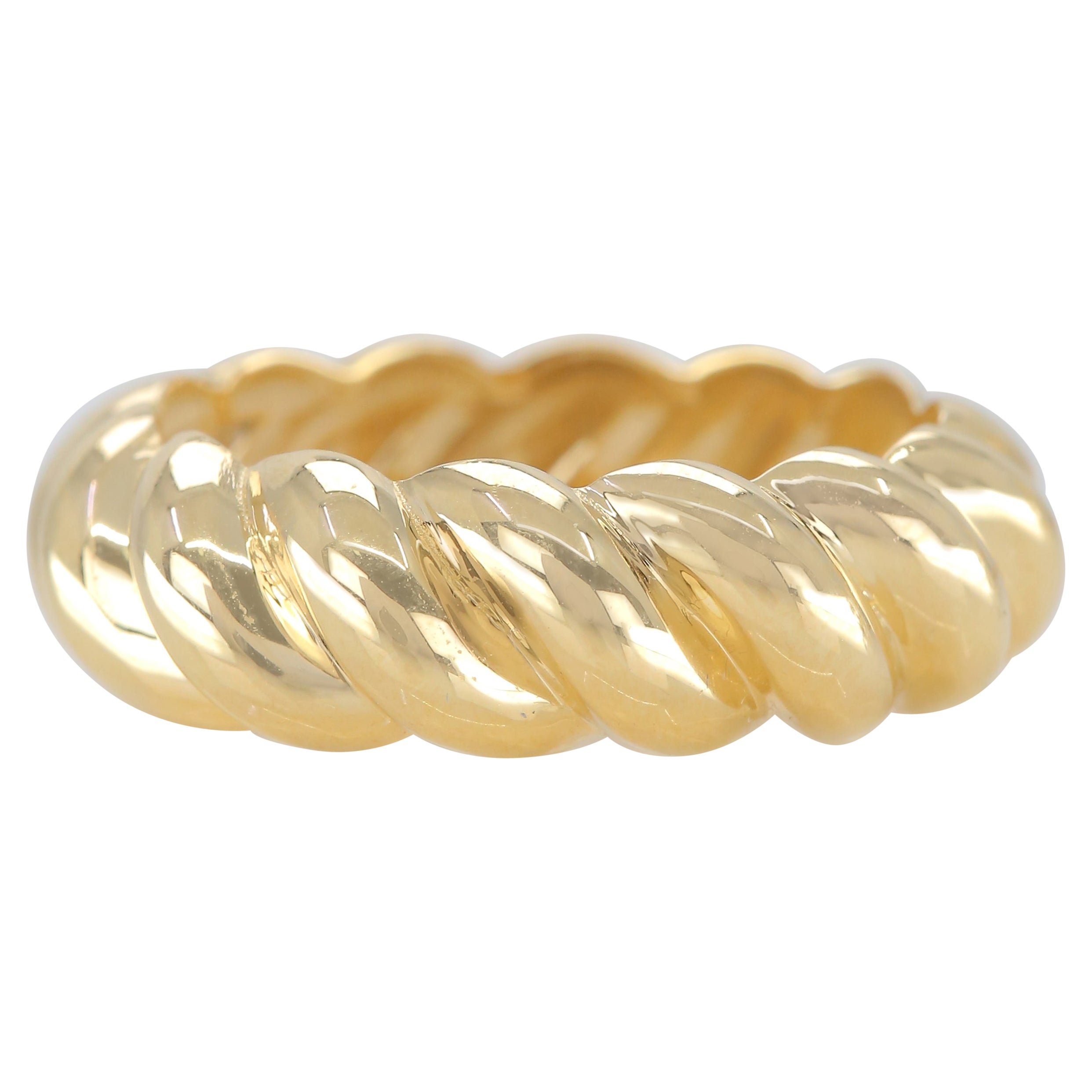 Croissant Ring, Full Dome Croissant Ring, 14K Gold Croissant Ring