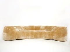 Croissant Sofa by Raphael Raffel for Honore Paris in Mohair Velvet, 1970s