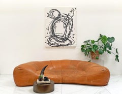 Croissant Sofa by Raphael Raffel for Honore Paris in Patinated Cognac Leather