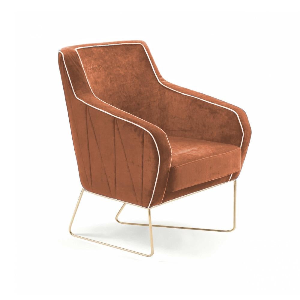 Croix I Armchair with Brass Feet For Sale 5
