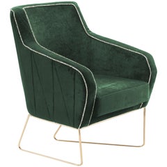 Croix I Armchair with Brass Feet