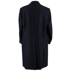 Crombie Navy Wool King Coat  - Size US 12