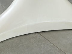 Crome Plated Metal & white resin 1970s mod. 4993 round table by Kartell