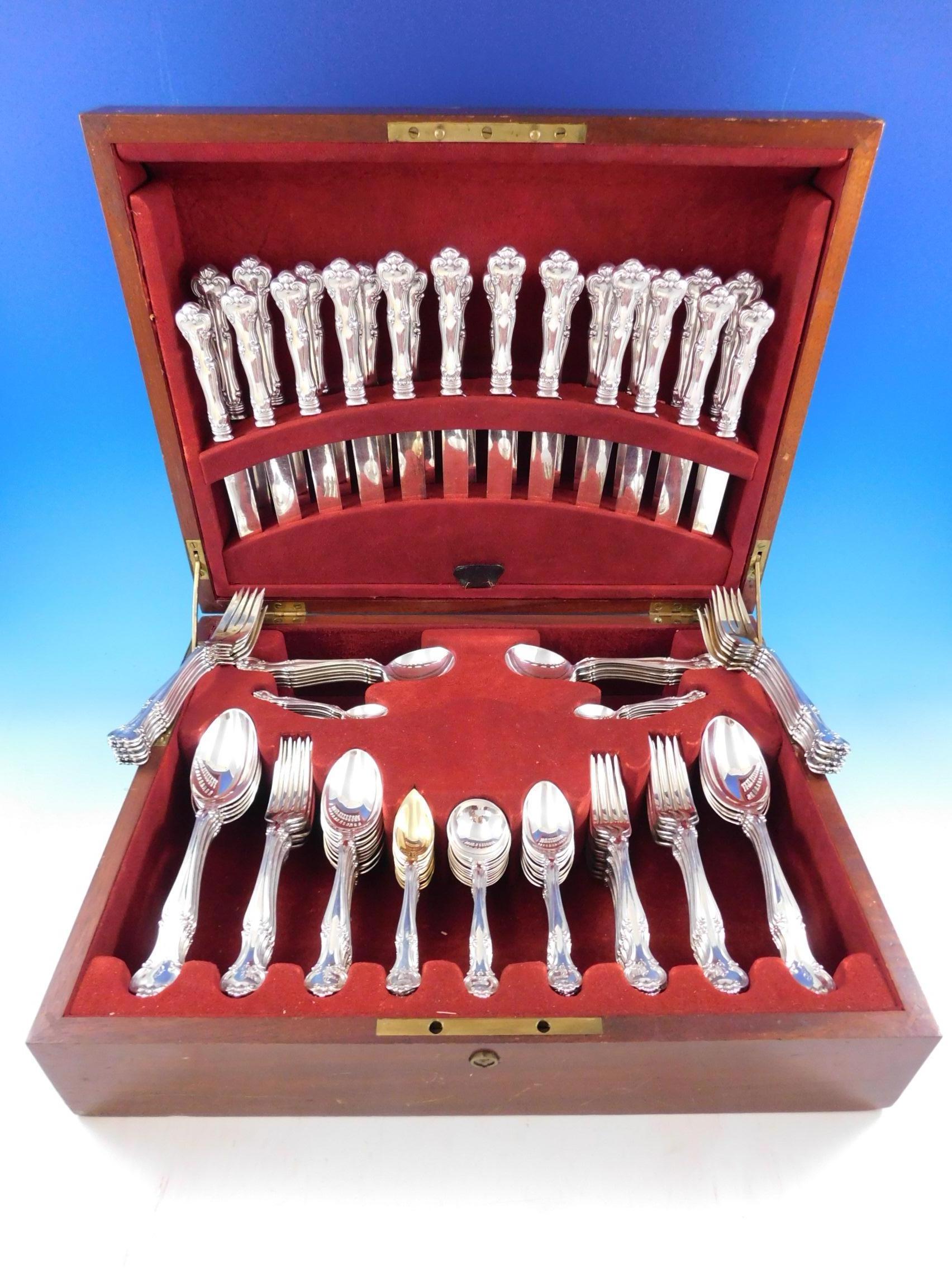 Outstanding cromwell by Gorham sterling silver flatware set with 