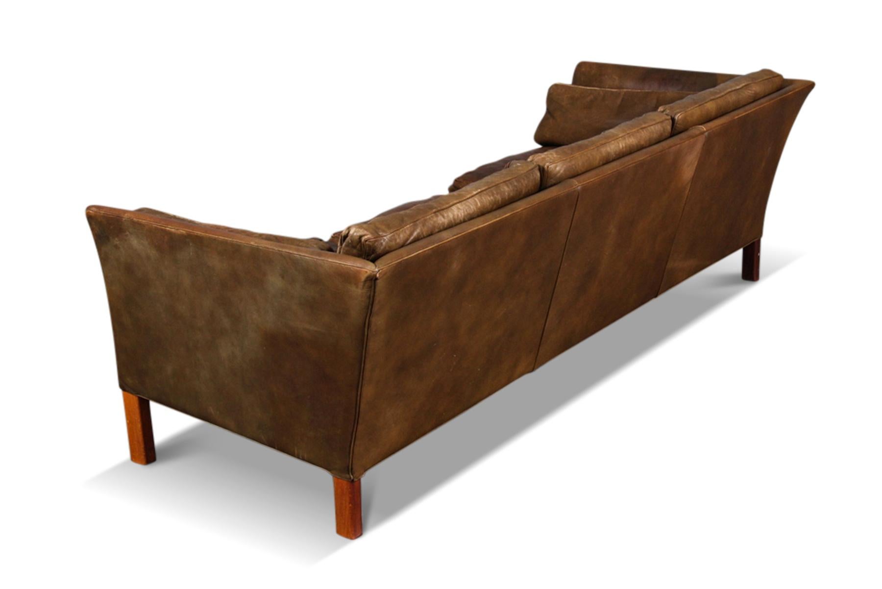 Other “Cromwell” Sofa in Dark Green Patinated Leather by Arne Norell