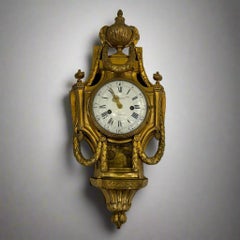 Cronier Paris Louis XVI Period Gilt Bronze Wall Clock France
