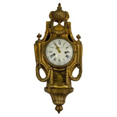 Cronier Paris Louis XVI Period Gilt Bronze Wall Clock France