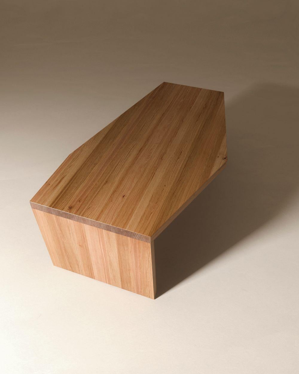 Oak Crooked Coffee Table by Nazara Lazaro For Sale