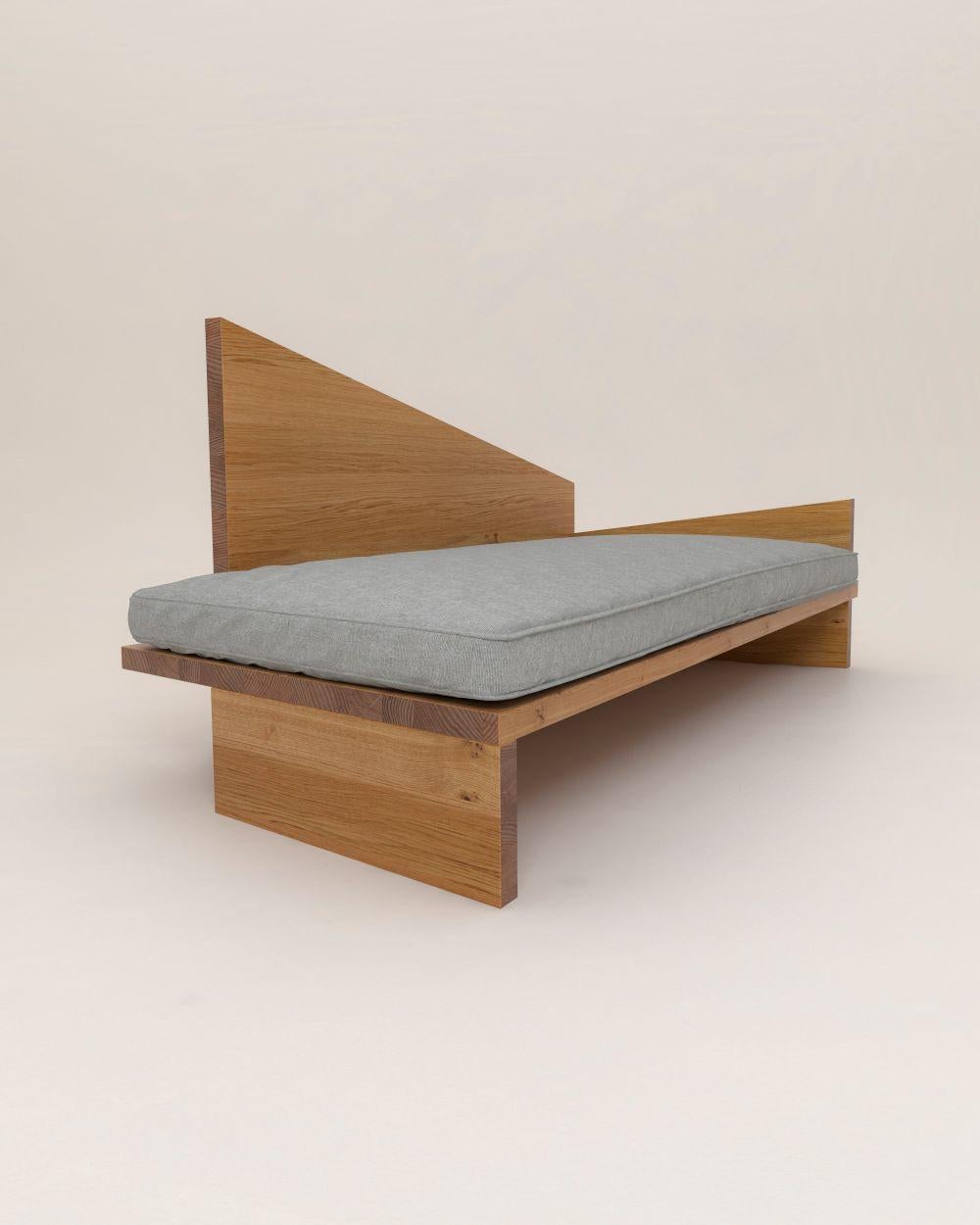 Crooked daybed by Nazara Lazaro
Dimensions: H 84 cm x W 208 cm x D 91 cm
Materials: Massive oak with oil wax surface

Also available in natural massive oak, walnut, and white lacquered wood.

The Crooked Collection is an ongoing series of
