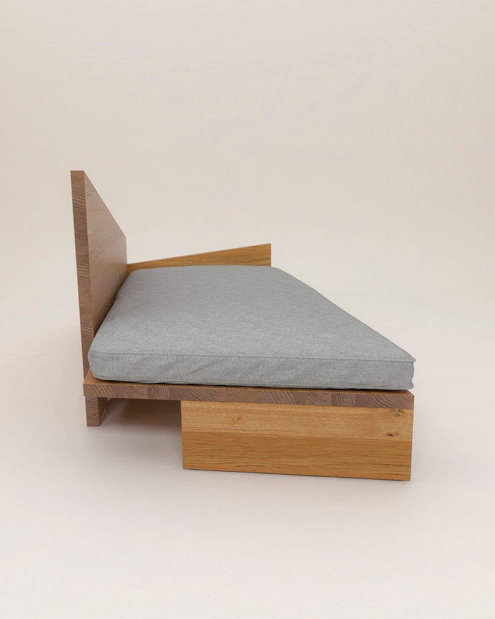 Oak Crooked Daybed by Nazara Lazaro For Sale