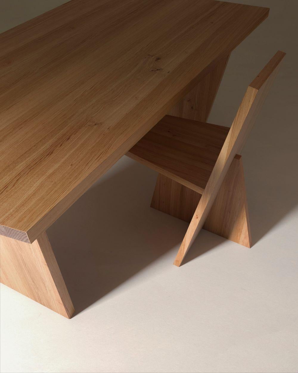 Oak Crooked Desk by Nazara Lazaro For Sale