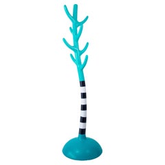 Crooked Turquoise Colourful Coat Rack, Amorphous Sculpture, Artistic