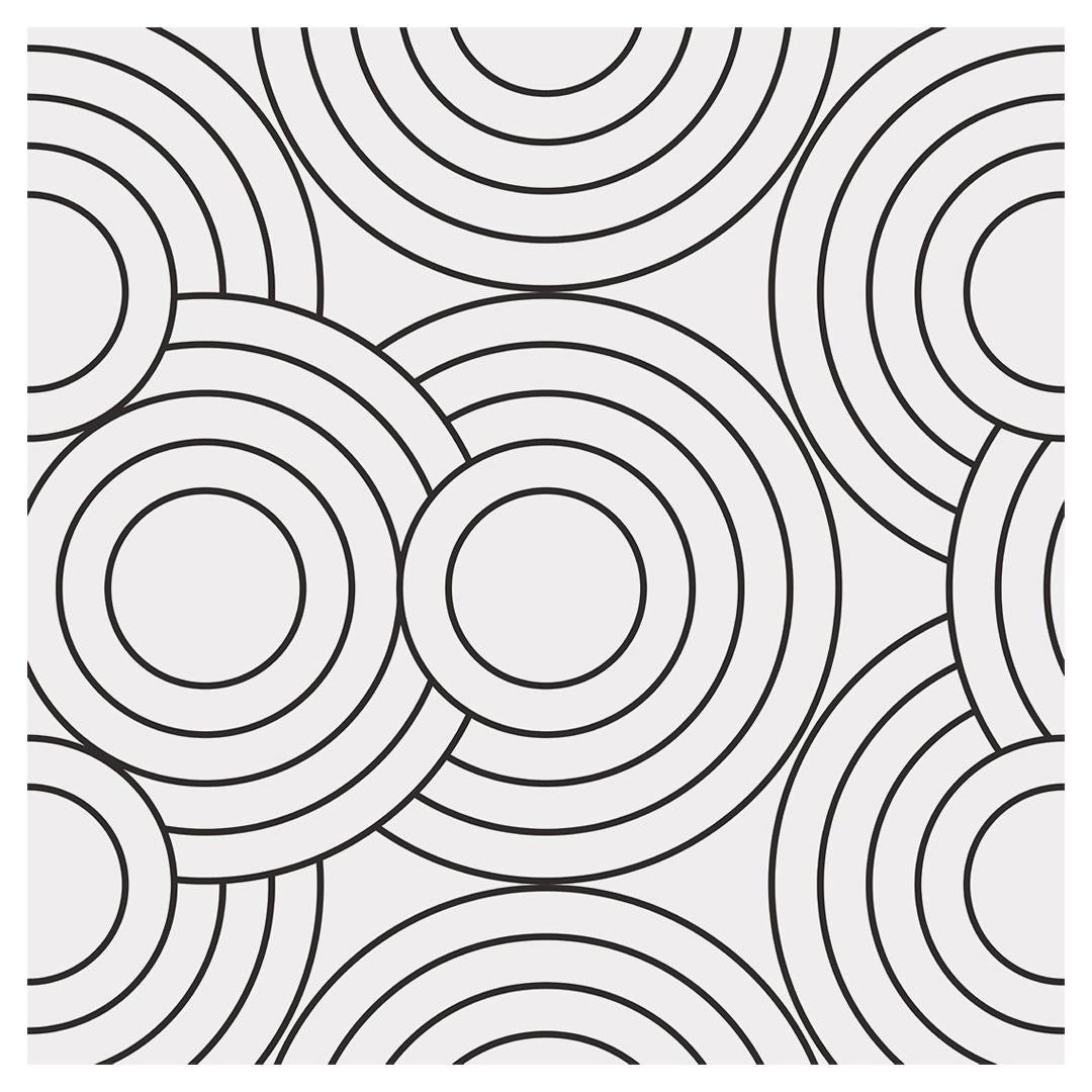 Crop Circles Designer Wallpaper in Chalk 'Black and White' For Sale