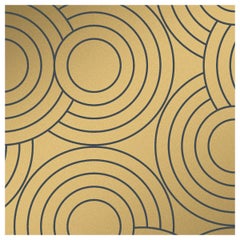 Crop Circles Designertapete in Eclipse 'Metallic Gold auf Charcoal