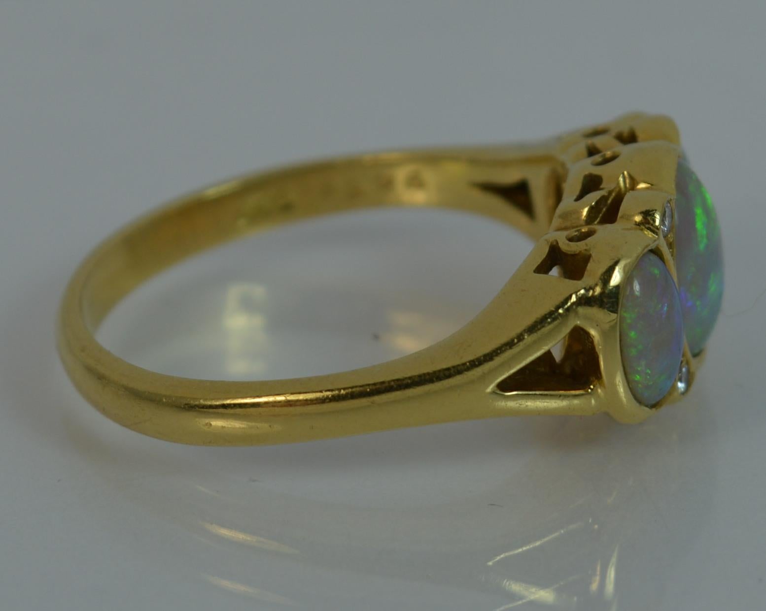 Cropp and Farr 18 Carat Gold Opal and Diamond Trilogy Ring 1
