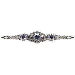 Cropp and Farr 18 Karat White Gold Sapphire and Diamond Bracelet 1960s