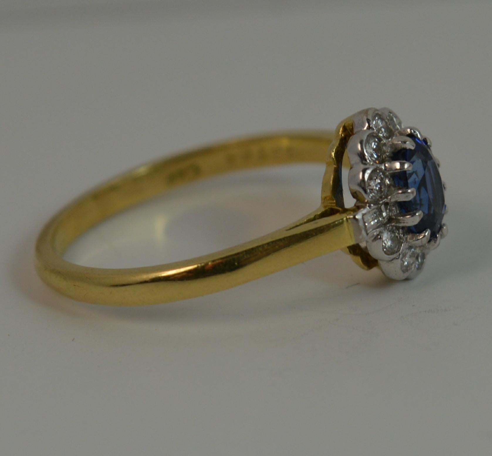 Cropp and Farr 18 Carat Gold Sapphire and Diamond Cluster Ring 5