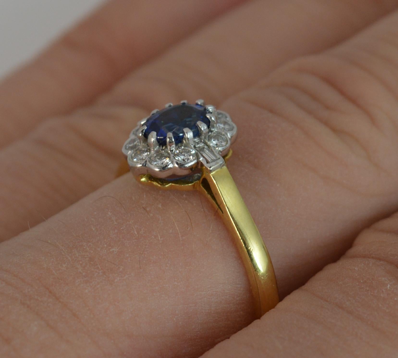 Art Deco Cropp and Farr 18 Carat Gold Sapphire and Diamond Cluster Ring