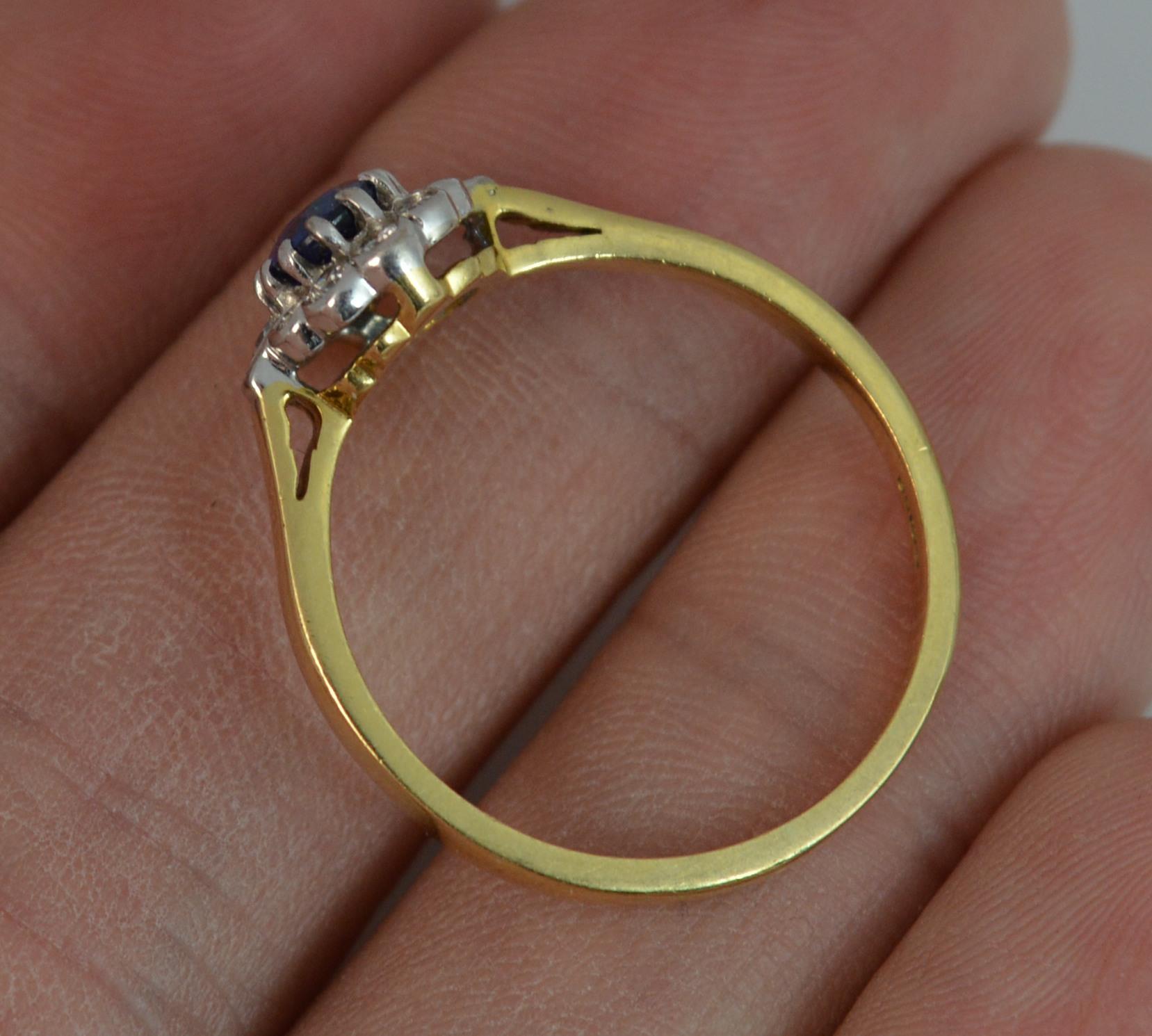 Women's Cropp and Farr 18 Carat Gold Sapphire and Diamond Cluster Ring