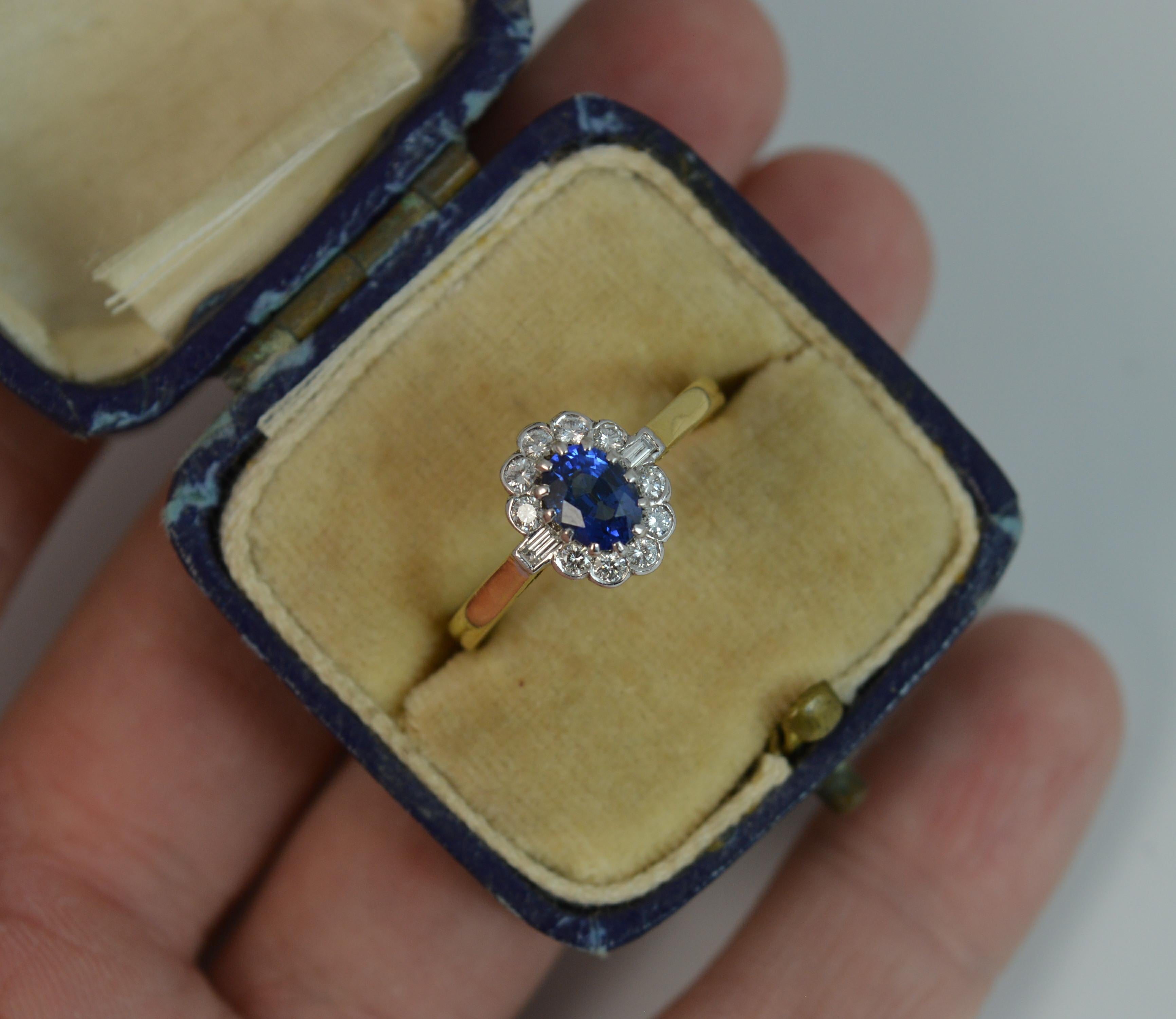 Cropp and Farr 18 Carat Gold Sapphire and Diamond Cluster Ring 2