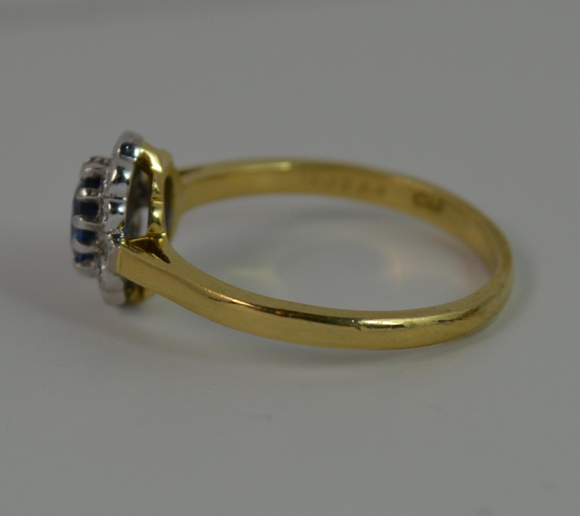 Cropp and Farr 18 Carat Gold Sapphire and Diamond Cluster Ring 3