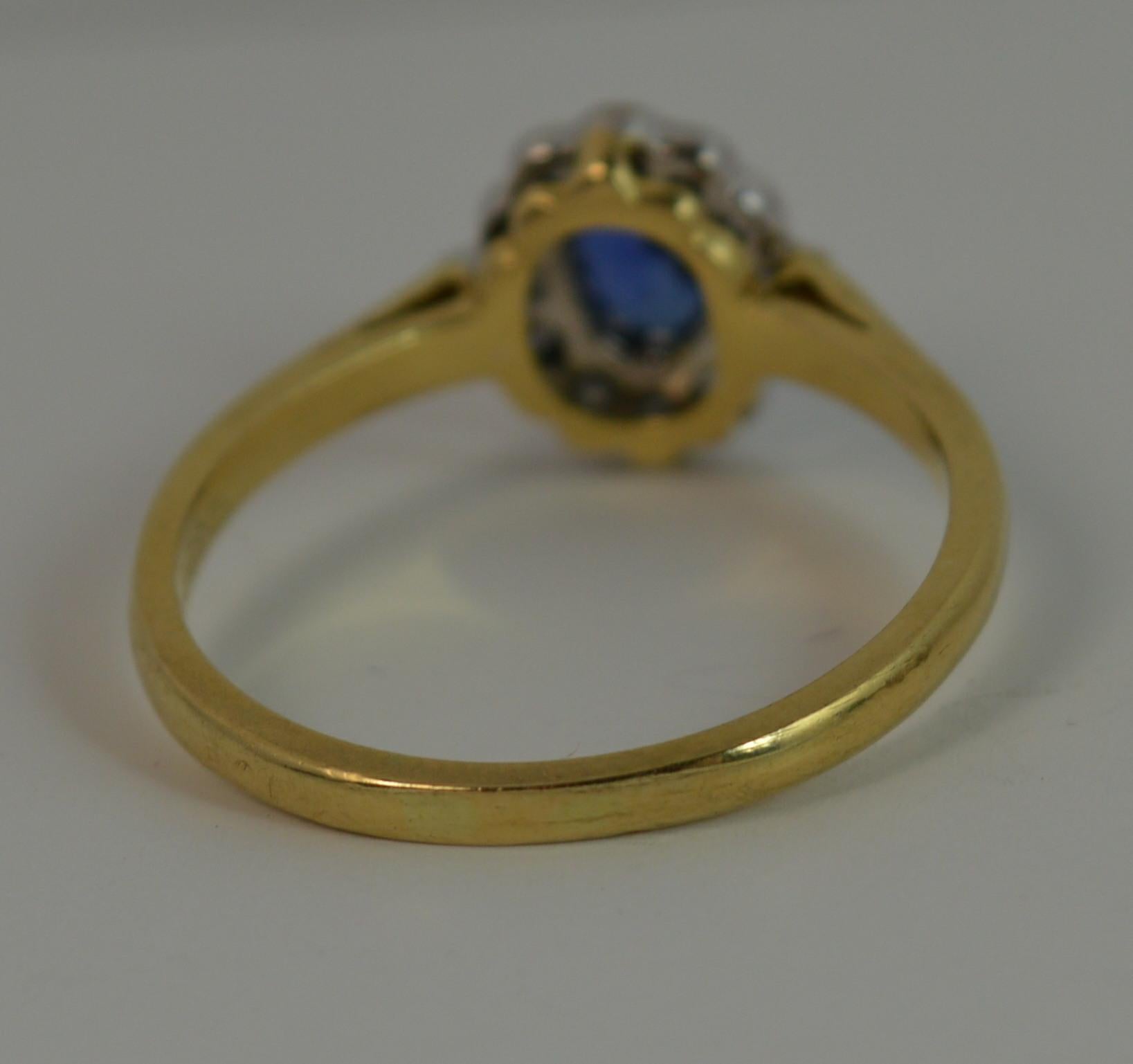 Cropp and Farr 18 Carat Gold Sapphire and Diamond Cluster Ring 4