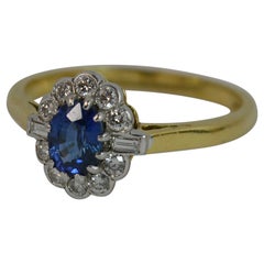 Cropp and Farr 18 Carat Gold Sapphire and Diamond Cluster Ring