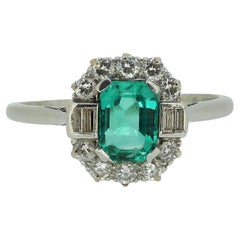 Cropp & Farr Art Deco Emerald and Diamond Ring