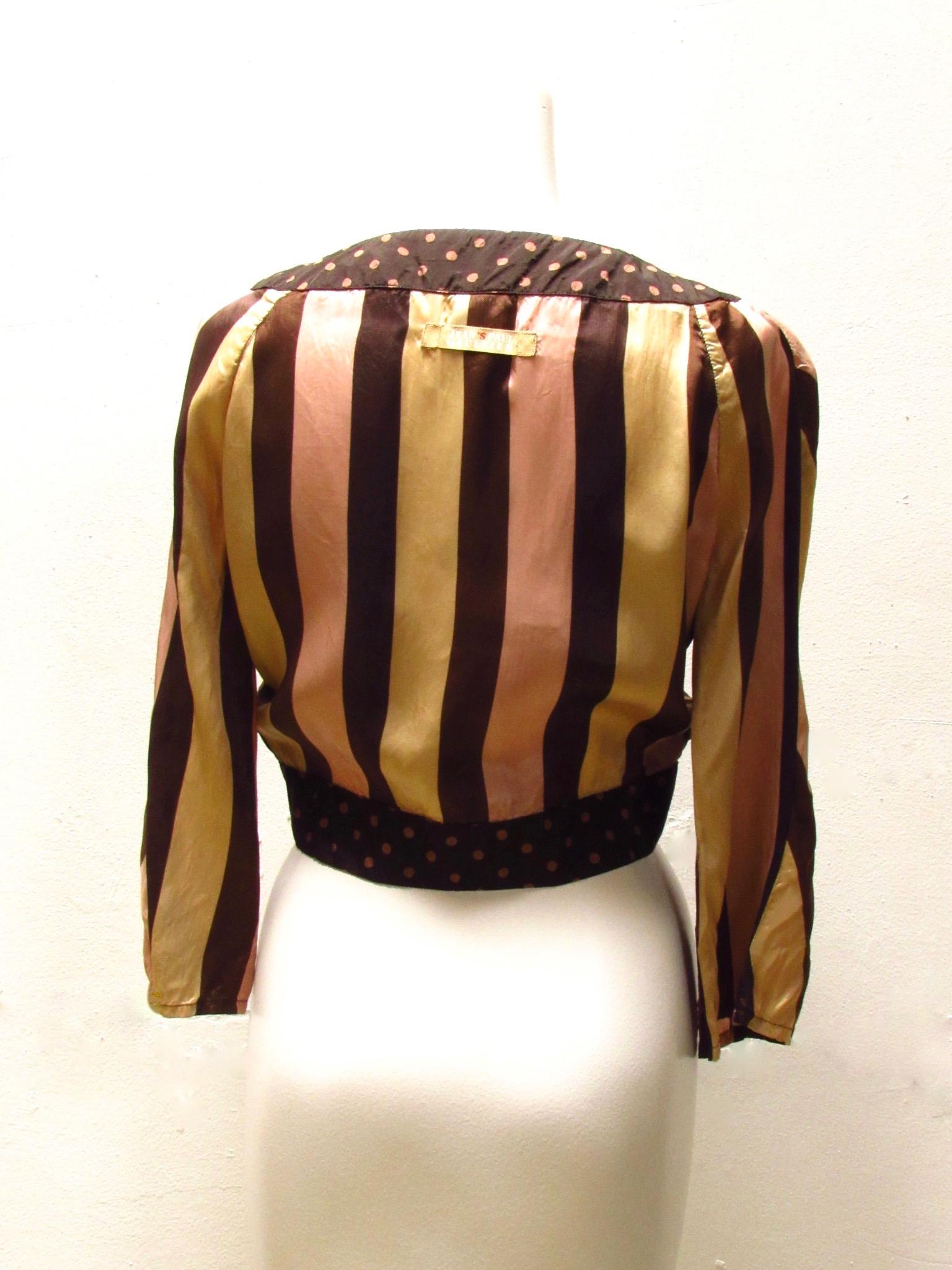 Cropped, Striped Jean Paul Gaultier Shrug Jacket In New Condition In Laguna Beach, CA