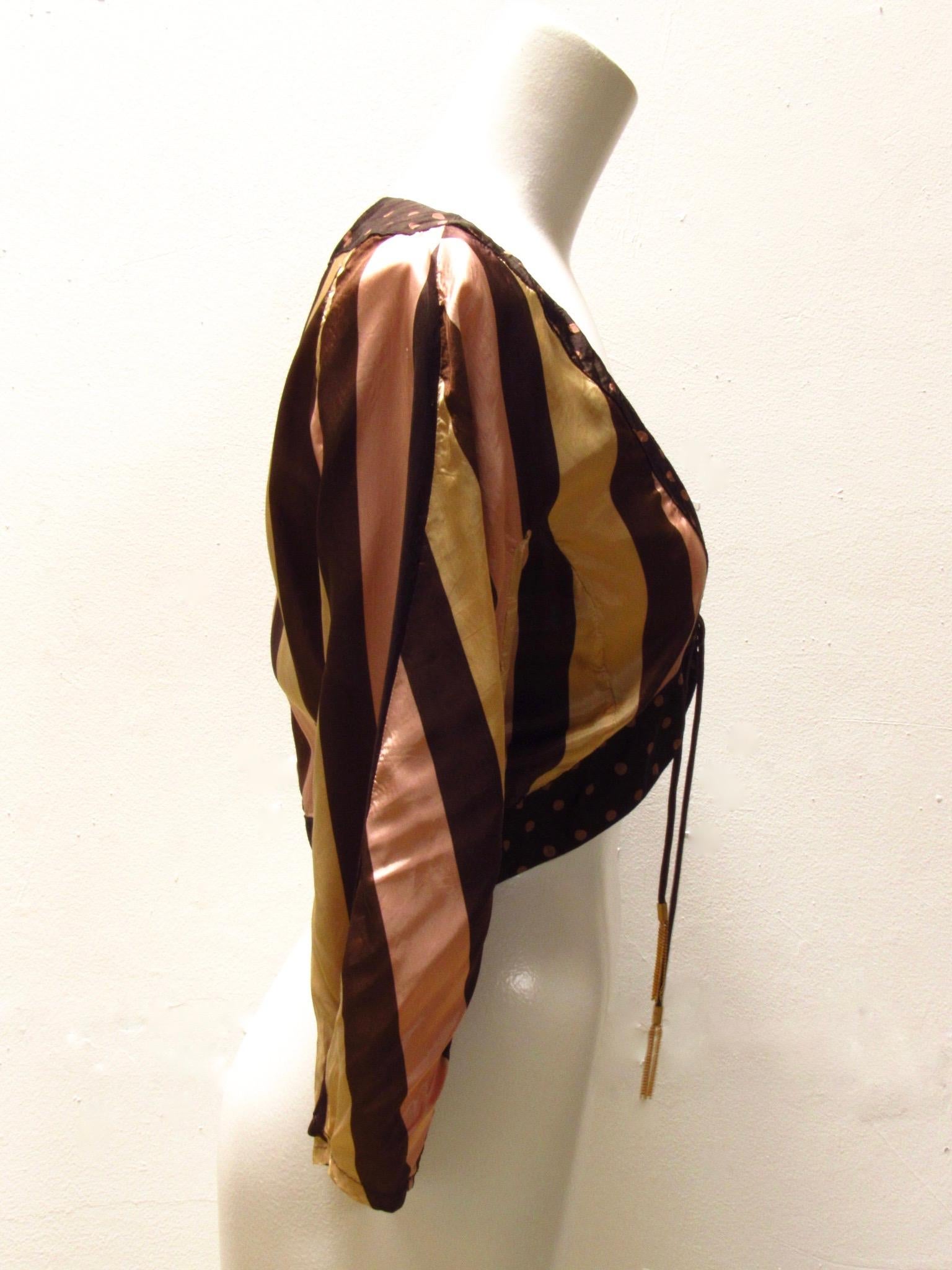 Women's Cropped, Striped Jean Paul Gaultier Shrug Jacket