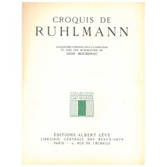 Antique Croquis de Ruhlmann, Folder of Furniture Designs by Ruhlmann