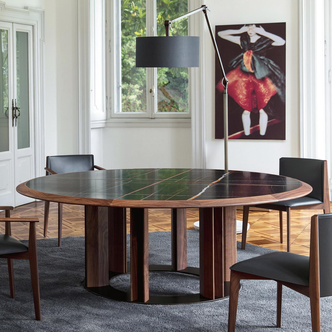 Steel Crosby Round Dining Table For Sale